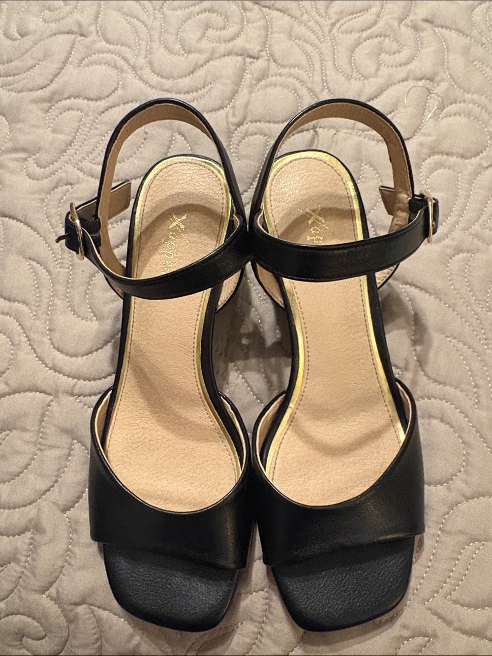 Xappeal Black Ankle-Strap Sandals 7M